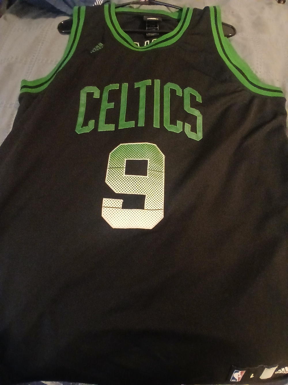 adidas Black and Green Boston Celtics #9 Jersey